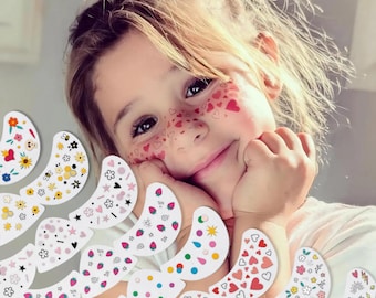 Faux Freckles Temporary Tattoo: Flowers, Stars, Hearts - Kids Beauty Marks