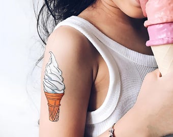 Soft Serve Temporary Tattoos. We All Scream For Ice Cream Party Favors.