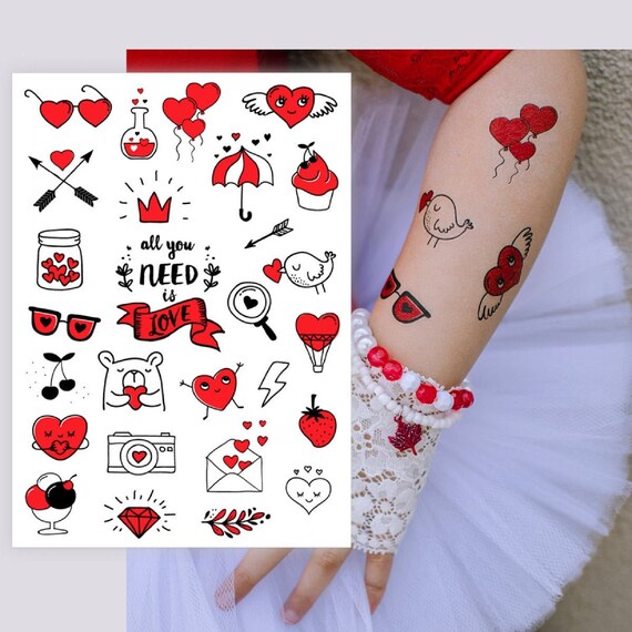 Ducky Street Flower Ice Cream Temporary Tattoos