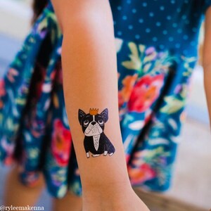 Bulldogs temporary tattoo transfers for kids. 3 sheets with 2 dogs body stickers on each one.