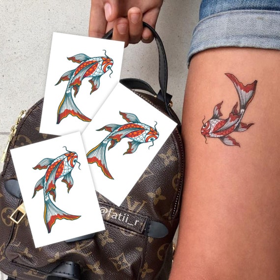 Buy Koi Fish Temporary Tattoo Transfers. Japan Asian Style Online