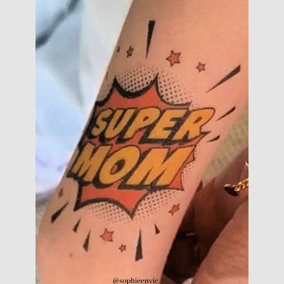 Super Mom Comic Style Temporary Tattoo Transfers. Set of 3 Superhero Body  Stickers. Birthday Gift, Mother's Day Party Favors, Party Supplies -   Canada