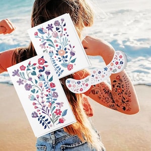 Floral Temporary Tattoo Full Sleeves for Kids - Ducky Street (2 Sets)