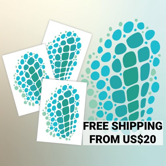 Dinosaur skin print temporary tattoo transfers. Set of 3 kid's body ...