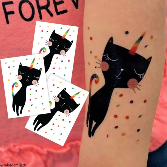 Three Black Cat Stickers