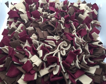 Brown, Tan,& Burgundy Snuffle Mat/ Pet Nose Work Foraging Pick Your Size Choose Your Size