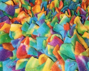 Rainbow 12”x12” X-Small Washable Snuffle Mat/Treat Hunting Mat Dog Pig Hedgehog Washable