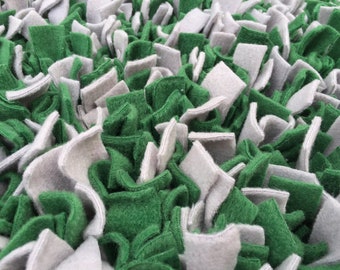 Easy To Store Roll-Up Hunter Green & Gray Snuffle Mat/ Pet Nose Work Foraging Pick Your Size Choose Your Size