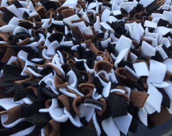 Brown/Black/White Washable Snuffle Mat/ Pet Nose Work Foraging Pick Your Size