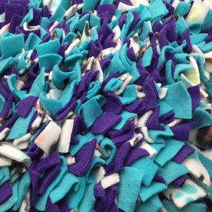 Purple/ Aqua/ Paw Print Polka Washable Snuffle Mat/ Pet Nose Work Foraging Pick Your Size