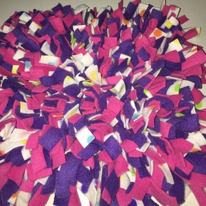 Choose Your Size Hot Pink/ Purple/ White W/ Multi Polka Dot Washable Snuffle Mat/ Pet Nose Work Foraging image 1