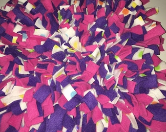 Choose Your Size Hot Pink/ Purple/ White W/ Multi Polka Dot Washable Snuffle Mat/ Pet Nose Work Foraging