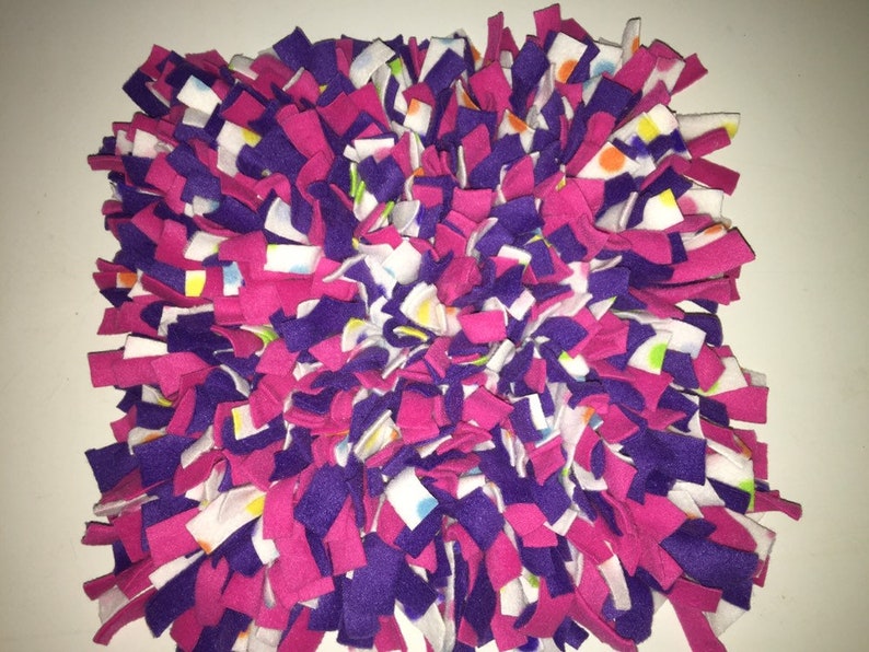 Choose Your Size Hot Pink/ Purple/ White W/ Multi Polka Dot Washable Snuffle Mat/ Pet Nose Work Foraging image 3