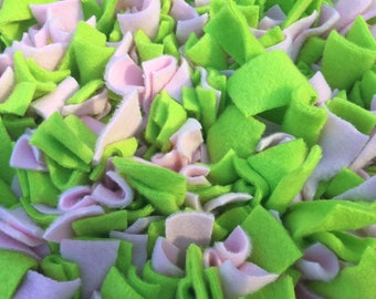 Easy To Store Roll-Up Pastel Pink & Lime Green Snuffle Mat/ Pet Nose Work Foraging Pick Your Size Choose Your Size