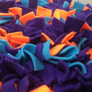 Purple, Blue, & Orange Washable Snuffle Mat/ Pet Nose Work Foraging Pick Your Size image 1