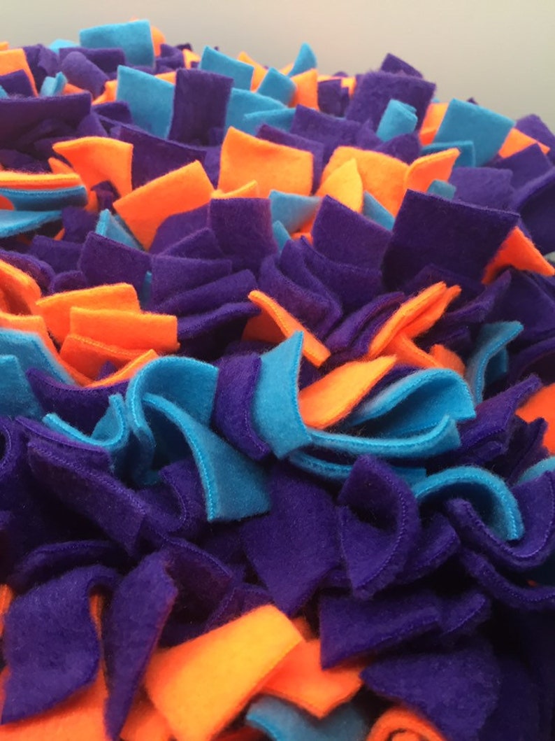 Purple, Blue, & Orange Washable Snuffle Mat/ Pet Nose Work Foraging Pick Your Size image 1