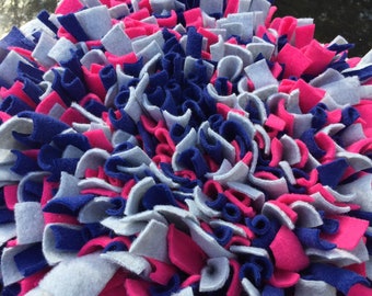 Navy/Hot Pink/Gray Washable Snuffle Mat/ Pet Nose Work Foraging Pick Your Size
