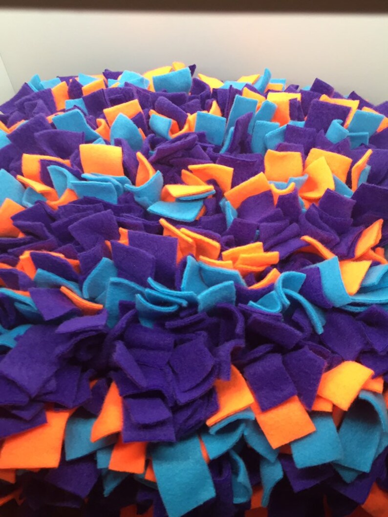 Purple, Blue, & Orange Washable Snuffle Mat/ Pet Nose Work Foraging Pick Your Size image 3