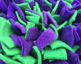 Easy To Store Roll-Up Purple & Green Washable Snuffle Mat/ Pet Nose Work Foraging Pick Your Size