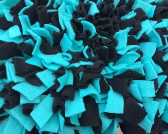 Easy To Store Roll-Up Turquoise & Black Washable Snuffle Mat/ Pet Nose Work Foraging Pick Your Size