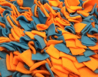 Orange & Blue Washable Snuffle Mat/ Pet Nose Work Foraging Pick Your Size Choose Your Size