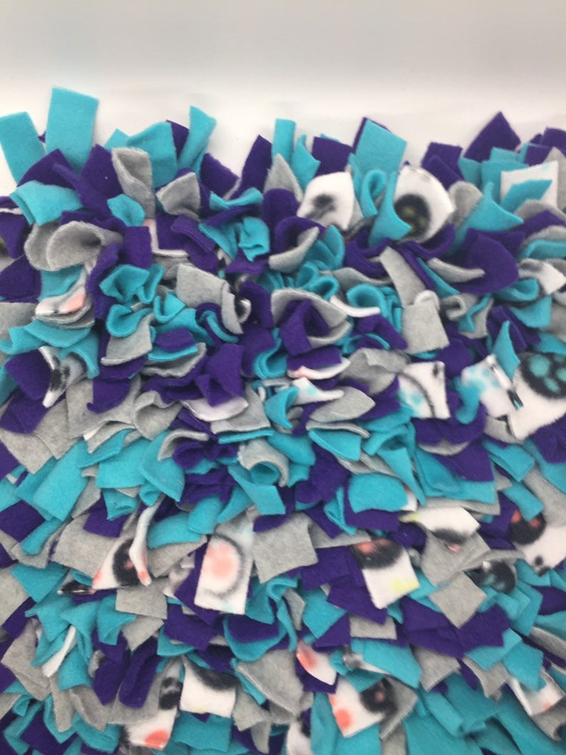 Purple/Aqua/Gray/Paw Polka Dot Washable Snuffle Mat/ Pet Nose Work Foraging Pick Your Size image 3