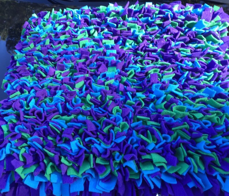 Choose Your Size Purple, Blue & Green Snuffle Mat/ Pet Nose Work Foraging image 5