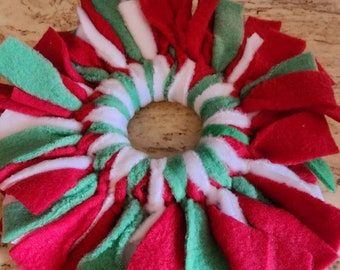 Christmas Pet Chew Ring Red, Green, & White Anti-Pill Fleece With Durable Ring