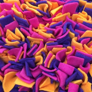 Purple, Hot Pink & Orange Washable Snuffle Mat/ Pet Nose Work Foraging Pick Your Size