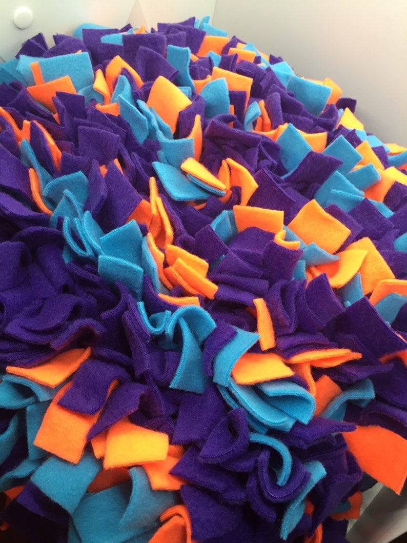 Purple, Blue, & Orange Washable Snuffle Mat/ Pet Nose Work Foraging Pick Your Size image 2