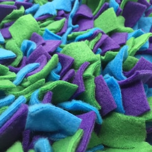 Choose Your Size Purple, Blue & Green Snuffle Mat/ Pet Nose Work Foraging image 1