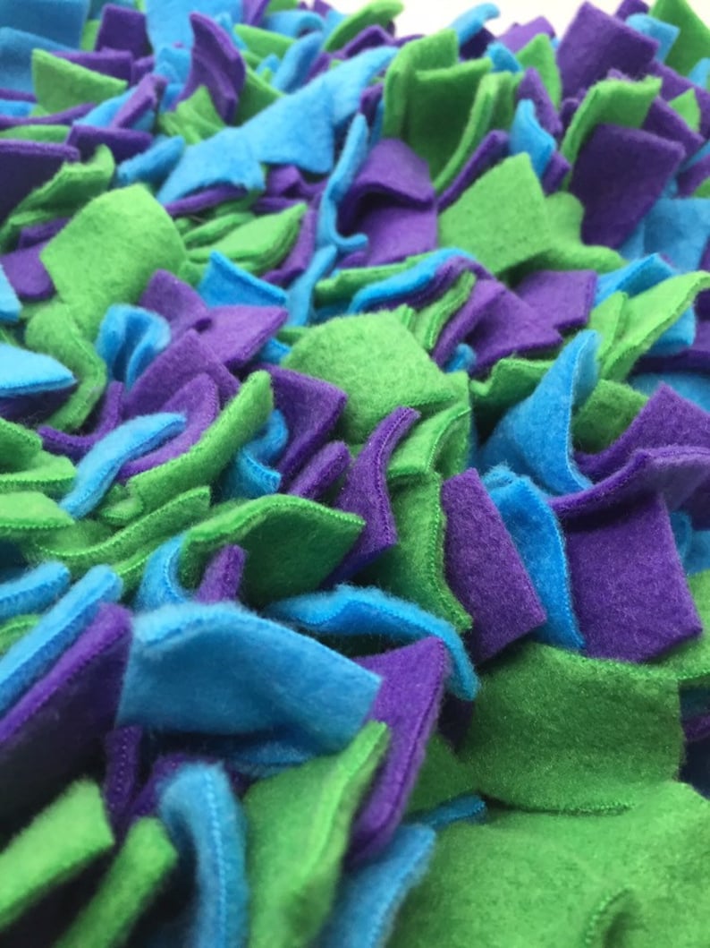 Choose Your Size Purple, Blue & Green Snuffle Mat/ Pet Nose Work Foraging image 1