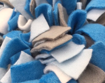 Choose Your Size Blue, Baby Blue, Gray, & Some White Washable Snuffle Mat/ Pet Nose Work Foraging Pick Your Size Choose Your Size