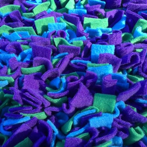 Choose Your Size Purple, Blue & Green Snuffle Mat/ Pet Nose Work Foraging image 4