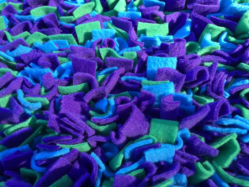 Choose Your Size Purple, Blue & Green Snuffle Mat/ Pet Nose Work Foraging image 4