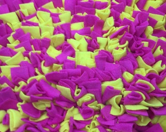 Hot Pink/ Yellow Easy To Store Roll-Up Washable Snuffle Mat/ Pet Nose Work Foraging Pick Your Size