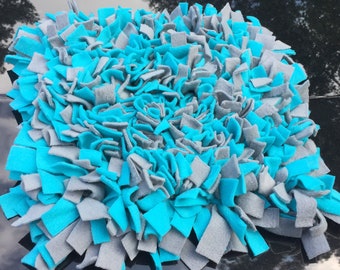 Aqua/Dark Gray Snuffle Mat/ Pet Nose Work Foraging Pick Your Size Choose Your Size