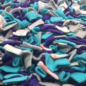 Purple/Aqua/Gray/Paw Polka Dot Washable Snuffle Mat/ Pet Nose Work Foraging Pick Your Size image 1