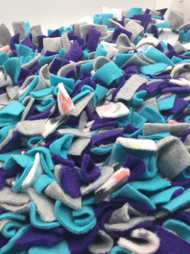 Purple/Aqua/Gray/Paw Polka Dot Washable Snuffle Mat/ Pet Nose Work Foraging Pick Your Size image 2