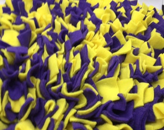 Yellow & Purple Washable Snuffle Mat/ Pet Nose Work Foraging Pick Your Size