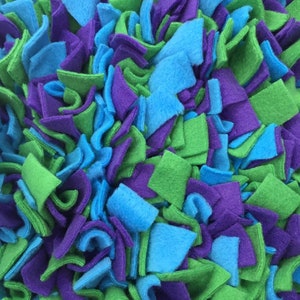 Choose Your Size Purple, Blue & Green Snuffle Mat/ Pet Nose Work Foraging image 2