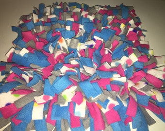 Easy To Store Roll-Up Washable Snuffle Mat/ Pet Nose Work Foraging Pick Your Size Blue/Pink/Gray/Polka Dot Choose Your Size