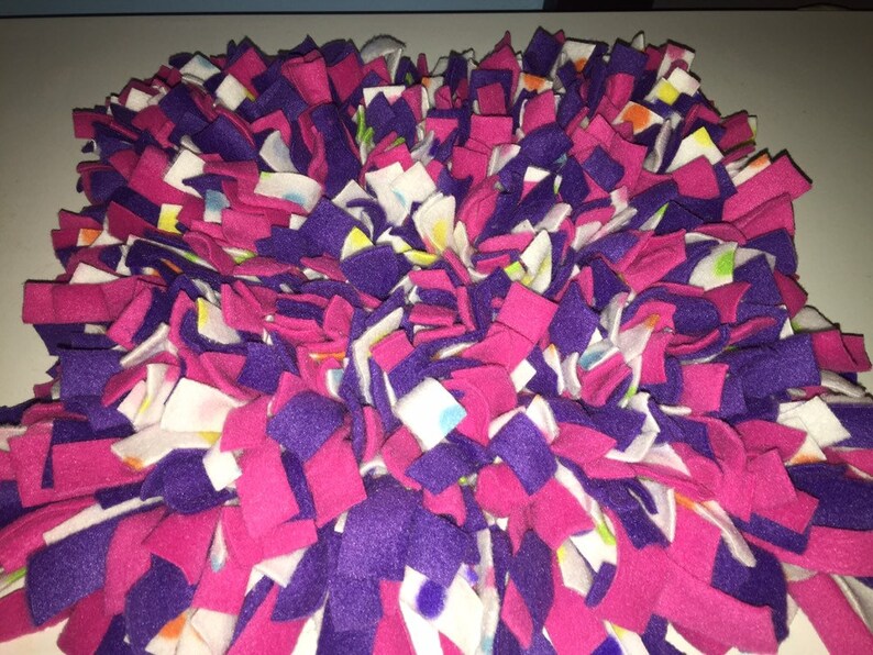 Choose Your Size Hot Pink/ Purple/ White W/ Multi Polka Dot Washable Snuffle Mat/ Pet Nose Work Foraging image 4