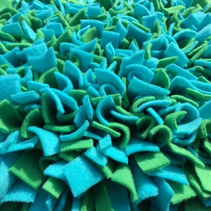 Choose Your Size Green/Aqua Washable Snuffle Mat/ Pet Nose Work Foraging