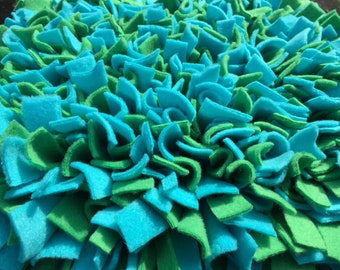 Choose Your Size Green/Aqua Washable Snuffle Mat/ Pet Nose Work Foraging