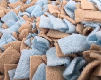 Baby Blue & Taupe Washable Snuffle Mat/ Pet Nose Work Foraging Pick Your Size