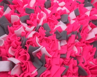 Neon Pink, Gray, & White Snuffle Mat/ Pet Nose Work Foraging Pick Your Size Choose Your Size