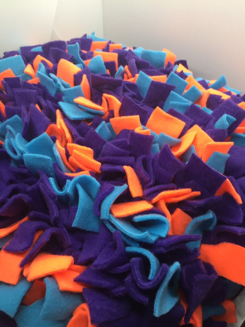 Purple, Blue, & Orange Washable Snuffle Mat/ Pet Nose Work Foraging Pick Your Size image 4