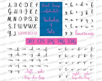 STREETLAMP SCRIPT FONT - svg Font, Cut/Print File, Instant Download, Love Letters Font dxf eps jpg png svg, Coffee Filled Sunshine