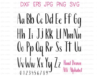 ALFI HAND DRAWN Letters, Alfi svg font, Digital Cut File, Alphabet clipart, svg letters, Instant Download dxf eps jpg png svg